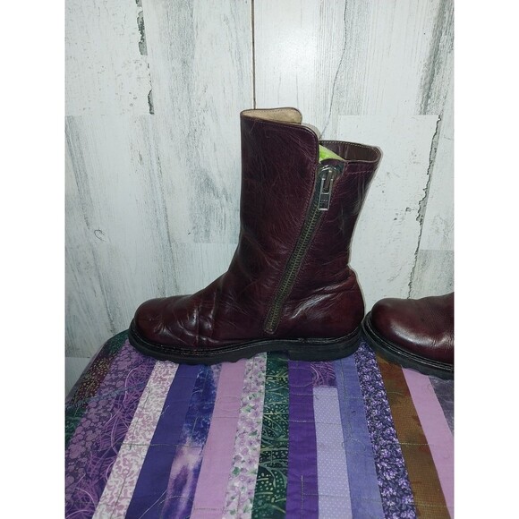 F Shoes By Jogn Fluevog Mens 8.5 Leather Zip Up Boots - Picture 8 of 14